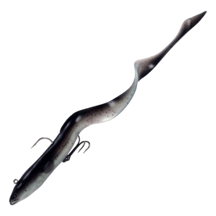 Savage Gear 3D Real EEL Pre-Rig - 12 Inch 2 3/4oz Swimbait (Black Green Pearl) - View #9