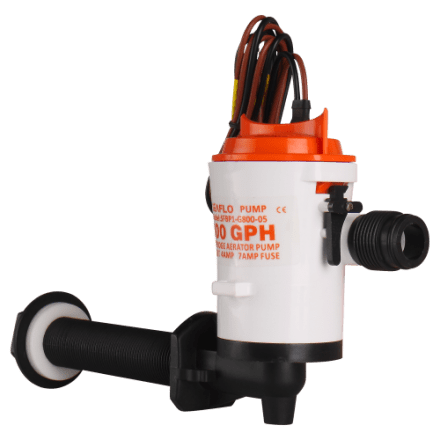 For Boat Livewell Aerator Pump 12v 800gph Live Bait Tank Submersible Livewell Pump