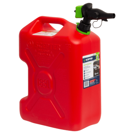 Scepter 12-Gallon Portable Marine Fuel Tank - Low Profile Boat Gas Can With Built-In Gauge & 2-Way Vent