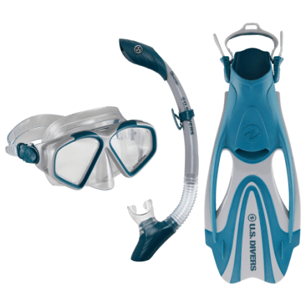 U.S. Divers Proflex FX Snorkeling Fins - Silver Color For Men Large (10-13) & Women Large (11.5-14.5)