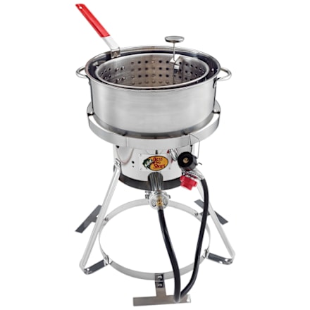 Seafood Boil Pot King Kooker KK2 9-Quart Aluminum Fry Pan With Basket Bruleur Propane Ble Dinde