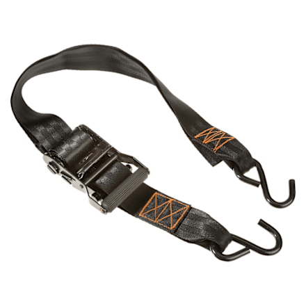 Big Game Ratchet Strap – 6-Foot, 1-Inch Webbing, Steel Hooks, Black, For Treestands & Cargo