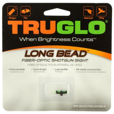 TruGlo Long Bead Fiber Optic Sight Green - High Visibility Shotgun Bead Replacement