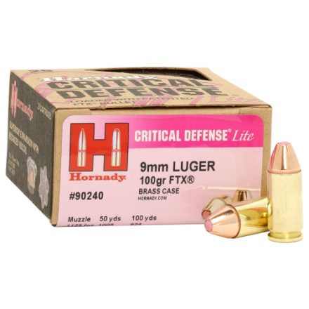 Hornady Critical Defense 9mm Luger 115 Grain Handgun Ammo