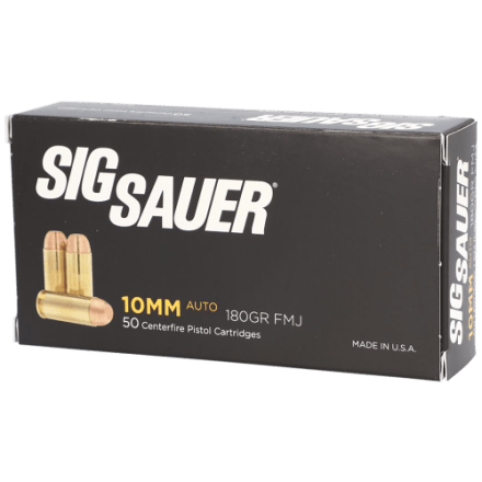SIG SAUER Elite Performance JHP 10mm 180 Grain V-Crown Handgun Ammo