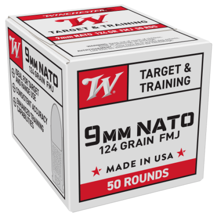 Winchester 9mm Luger 115 Grain Handgun Ammo - 500 Rounds