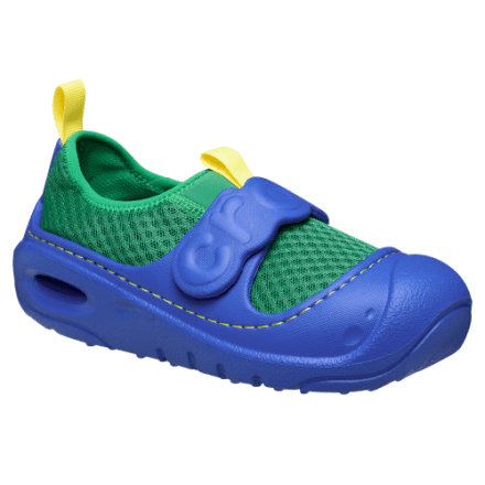 CROCS Kids Water Shoes in Blue and Orange Swirl Crocs Toddler Classic Lined Clog - Blue Bolt/multi  main image 4