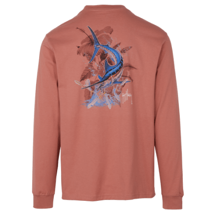 T-shirt Guy Harvey noir manches longues XL espadon coton