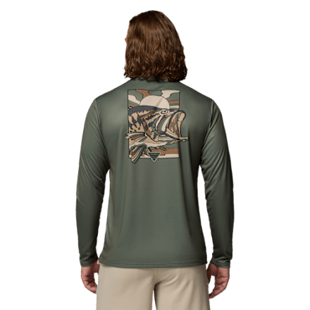 Columbia Terminal Tackle PFG – T-shirt Homme Manches Longues Pêche – Vert/blanc Logo – 2XL