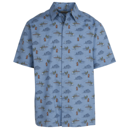 Redhead Crosshatch Printed Short-Sleeve Button-Up Shirt for Men