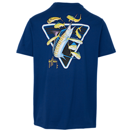 T-shirt Homme Guy Harvey - Pêche à L'espadon - Bleu/vert - Taille S - Manches Courtes