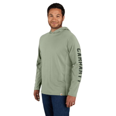 【Carhartt】 LONG-SLEEVE HOODED LOGO GRAPHIC T-SHIRT Carhartt Force Relaxed Fit Midweight Logo Graphic Long
