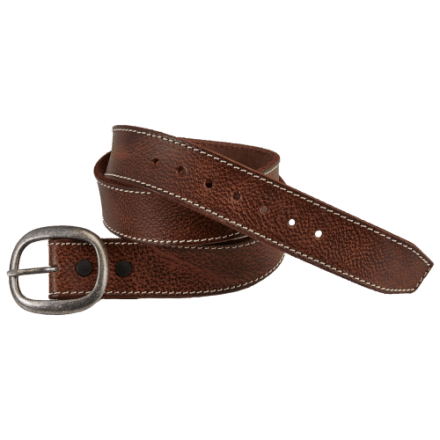 9327 Women\'s Silk Belt, Brown Pebble Pebble Leather Basket Weave Tabs Belt | Stetson main image 4