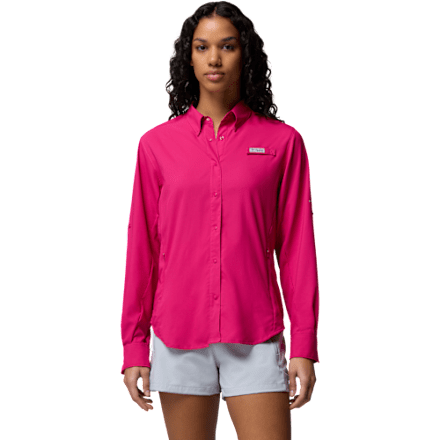 Chemise Columbia PFG Femme - Manches Longues, Rose, Taille M - Occasion Très Bon état