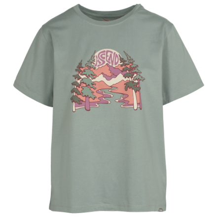 Women's Mountain Sunset Graphic T-Shirt - Hiking & Camping Tee (Green)