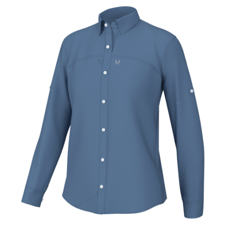 Sweat à Capuche HUK Waypoint Homme - Taille L - Bleu Titane - Protection UV +50