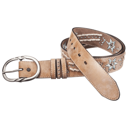 Natural Reflections Floral Cutout Studded Leather Belt  display picture 1