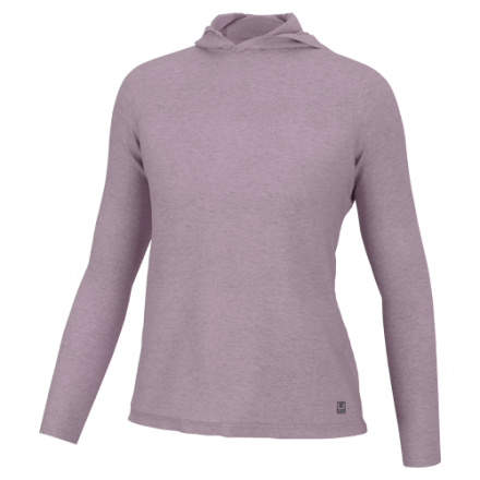 HUK Waypoint Sweat à capuche à manches longues pour femme avec UPF 50, Corail chaud., T- Petit