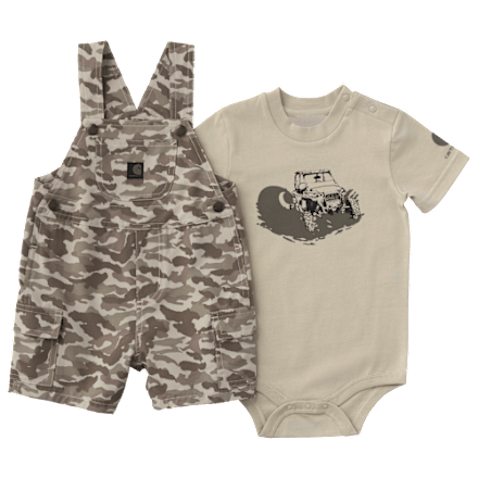 Carhartt Off-Road Graphic Short-Sleeve Bodysuit and Camo Shortalls