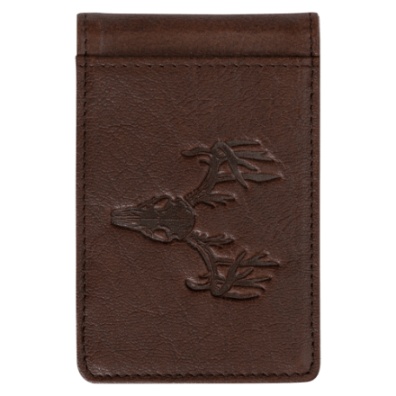 Redhead Deer Embossed Leather Front-Pocket Wallet with Money Clip