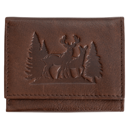 Redhead Deer Embossed Leather Front-Pocket Wallet with Money Clip