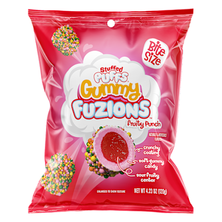 Stuffed Puffs Sour Fruity Punch Gummy Fuzions Filled Marshmallow