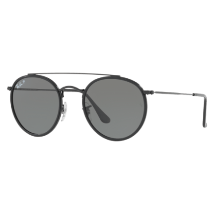Black raybans round double bridge polarized green classic Ray-Ban Round Double Bridge Polarized Green Classic G-15  main image 4
