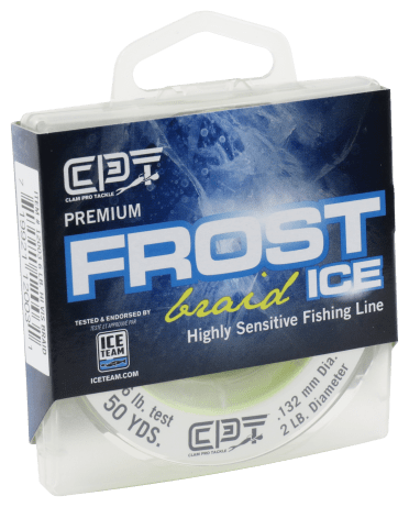 Clam Premium Frost Ice Fishing Line 100% Fluorocarbon 50 YD CHOOSE