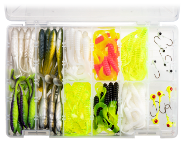 Basic Fishing Tackle Starter Kit, Freshwater Soft Fishing Lures Terminal  Tackle Set with Tackle Box Including Worms Baits, Jigs, Swivels, Hooks