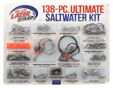 Eagle Claw South Coastal Saltwater Fishing Tackle Box Kit, Small, Clear 
