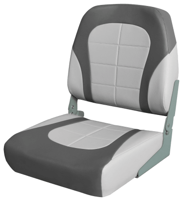 Leader Accessories New Elite Low Back Folding Fishing Boat Seat，Black/White  