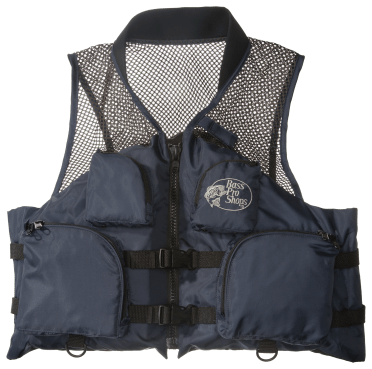 Bass Pro Shops Deluxe Mesh Fishing Life Vest for Adults - Navy - S