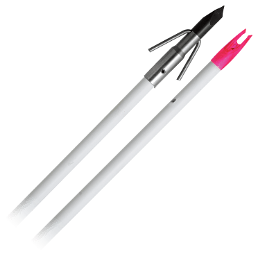 Muzzy Bowfishing Arrow Iron 2-Blade w/ Chartreuse Arrow (nock, bottle slide  installed) 1034-CBS - Farmstead Outdoors