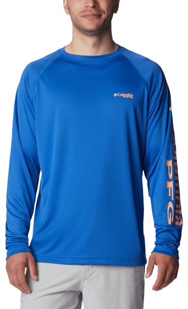Magellan Shirt Mens Large Blue Long Sleeve Outdoors Spell Out Crew