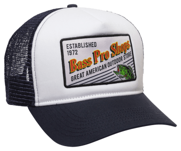 Hunting Fishing Bass Pro Shops Flat Bill Trucker Mesh Snapback Cap Hat  Outdoors
