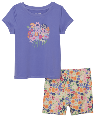 Outdoor Kids Performance Short-Sleeve T-Shirt and Shorts Set for Toddler  Girls