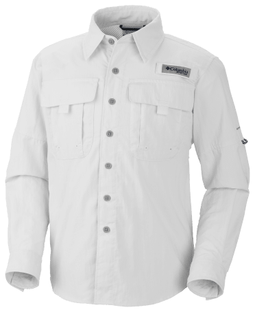 Habit Boys Youth Long Sleeve Button Down White Fishing Shirt Size