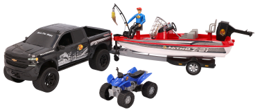 Bass Pro Shops Imagination Adventure Chevy Silverado with Bass Boat Playset  for Kids