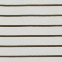 Cloud Dancer/Dark Olive Stripe