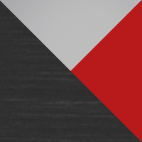 Brushed Black On Silver/Red