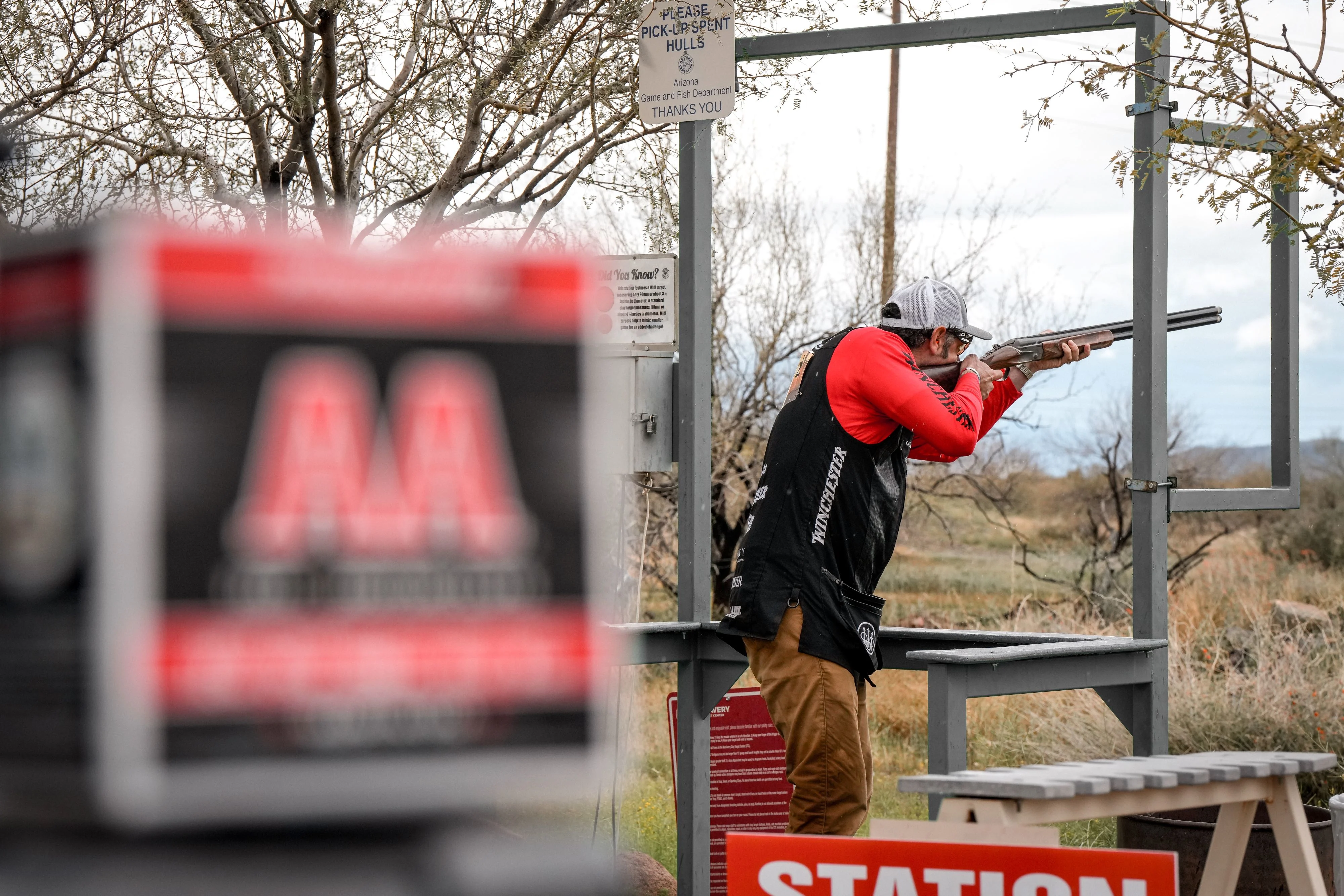 Shooter using Winchester AA ShotShells at the range