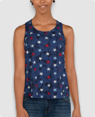 Natural Reflections Star Print Tie Dye Tank for Ladies - Save 25%