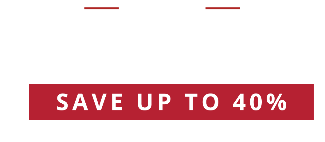 Labor Day Sale. Save up to 40%. Now-Sept. 3