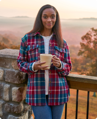Natural Reflections Rustic Ridge Flannel Shirt Jacket for Ladies - Save 25%