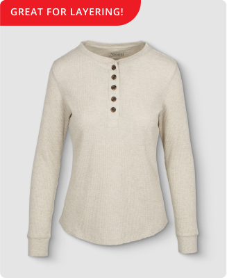 Natural Reflections Timberbrook Thermal Long-Sleeve Henley - Save 25%