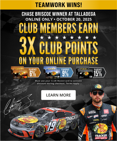 Chase Briscoe Winner at Talladega! Club members earn 3 times Club points on entire online purchase. October 20, 2025 only. Must use your CLUB Mastercard to activate discount during checkout. Terms apply. Click to learn more.