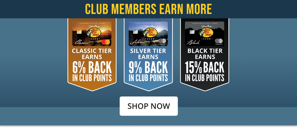 Club members earn more! Classic tier earns 6% Back in club points. Silver tier earns 9% Back in club points. Black tier earns 15% Back in club points.