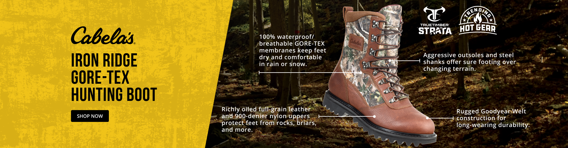 Cabelas's Iron Ridge Gore-Tex Hunting Boot. Click to Learn More.