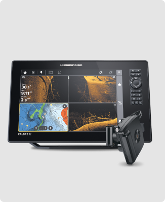 Humminbird XPLORE 12 CHIRP MEGA SI Fish Finder and MEGA Live 2 Imaging Transducer Bundle