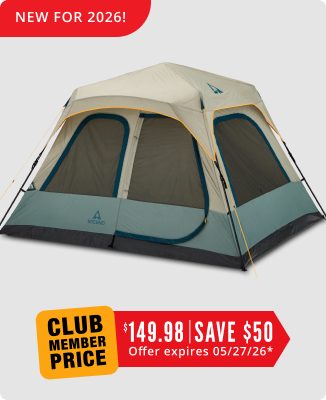 Ascend 6-Person Lighted Instant Cabin Tent - 